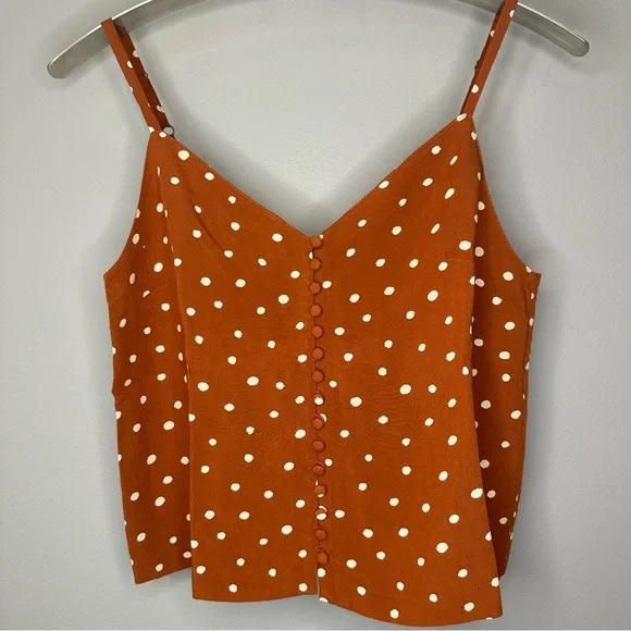 Madewell Button-Down Cami Top in Inkspot Dots — Size 0 - Picture 4 of 8